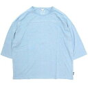 GOHEMP ゴーヘンプ|WIDE FOOTBALL TEE (スカイブルー)(ワイドフットボール 七分袖Tシャツ)