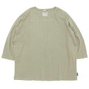 GOHEMP ゴーヘンプ|WIDE FOOTBALL TEE (サンドストーン)(ワイドフットボール 七分袖Tシャツ)
