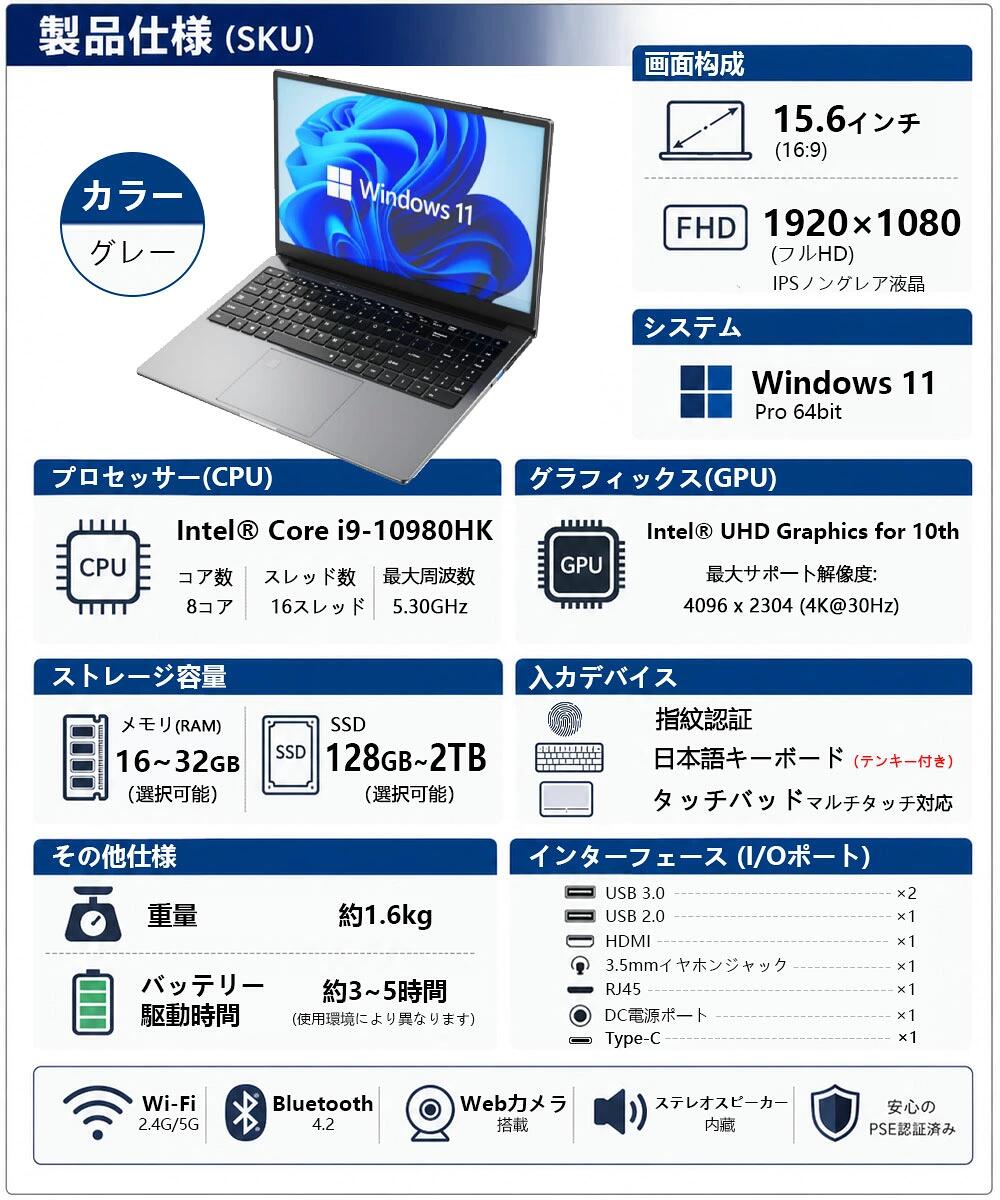 楽天市場】ノートパソコン office付き 新品（CPU製品名Intel Core i9
