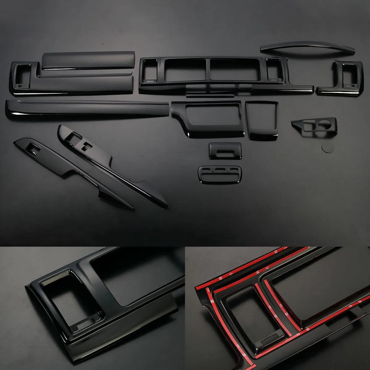 樂天商城 - 特価 200系 ハイエース レジアスエース ワイド専用 4型以降 インテリアパネル 15P ピアノブラック - インテリア パネル インパネ インテリアパネル 4型 5型 6型 7型 8型