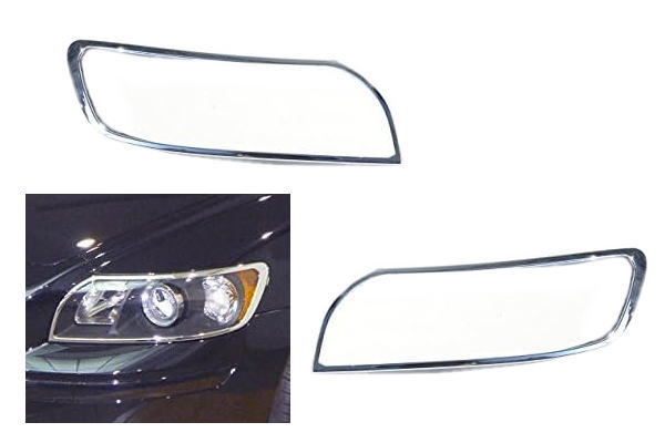 在庫処分！ボルボ S40 V50 (2004年-2007年モデル) ヘッドランプリム 左右セット // VOLVO ヘッド ヘッドランプ ヘッドライト ヘッドリム ヘッドランプリム ヘッドライトリム ヘッドリング ヘッドランプリング ヘッドライトリング ガーニッシュ アイライン