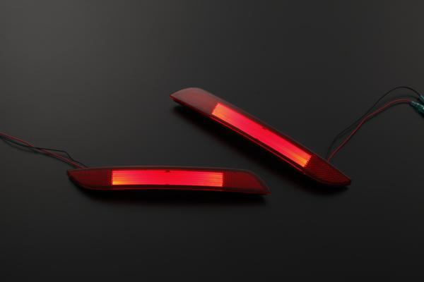 在庫処分 BMW F30 3シリーズ スタンダードバンパー用 LEDリフレクター レッドレンズ 左右セット //バンパー/テール/ブレーキ/ライト/ランプ/反射板/リアバンパーライト/リフレックスリフレクター/反射シール/3series/