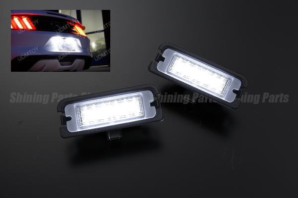 「Ford(フォード)」マスタング7代目(2015年〜2017年モデル) LEDライセンスランプ 左右セット 純正交換タイプ //フォード/マスタングGT/LEDナンバー灯/カスタムパーツ/ドレスアップパーツ/ライセンスプレートライト