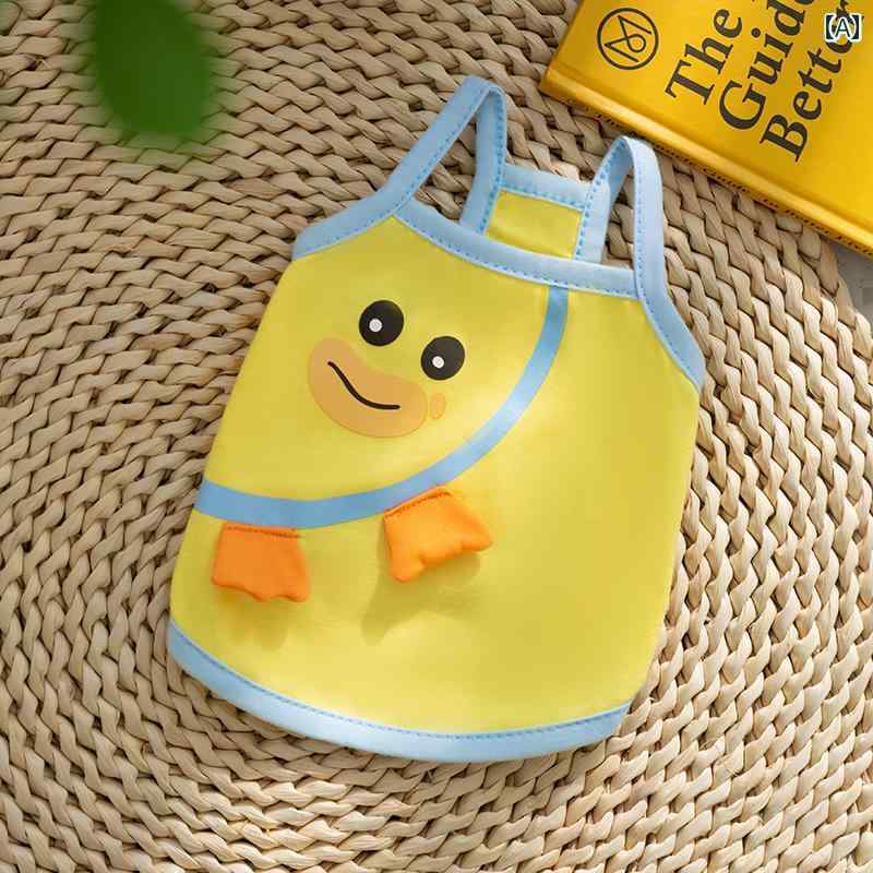 犬の コント ラスト カラーの かわいい プリント サスペンダー 夏 薄型 脱落 防止 子 犬 服 ビション テディ ヨークシャーテリア 子 犬