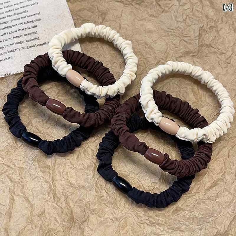 韓国の 伸縮性と 耐久性に 優れた ヘッド バンド、 万能 小腸 ヘア ゴム、 黒 ゴム バンド、 女性用 ヘア ゴム、 ハイ ポニーテール レザーケース