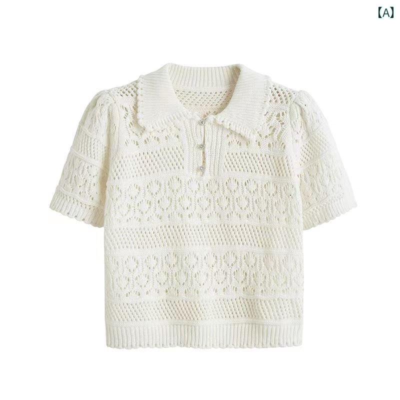 Xiaoxiangfeng 右 肩 ニット 半袖 T シャツ 女性の 夏の 2024新 デザイン ニッチ 痩 身 ショート トップ