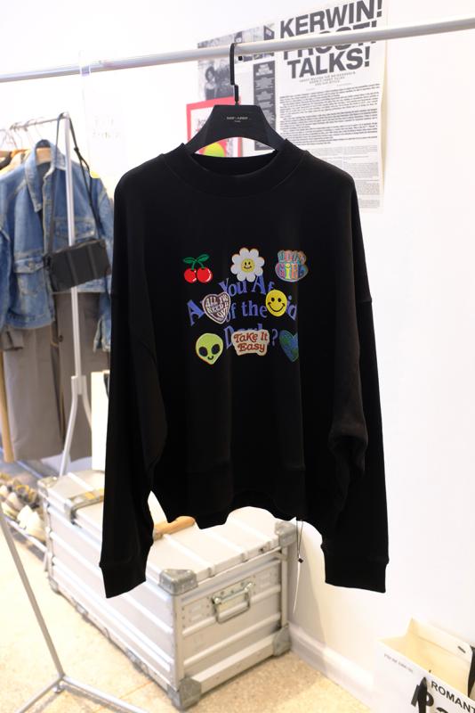 在庫 あり 韓国 東大 門 春と 秋の 新しい スタイルの 漫画 スタイルの ゆったりと した 大きい サイズの ラウンド ネック スウェットシャツ 女性用