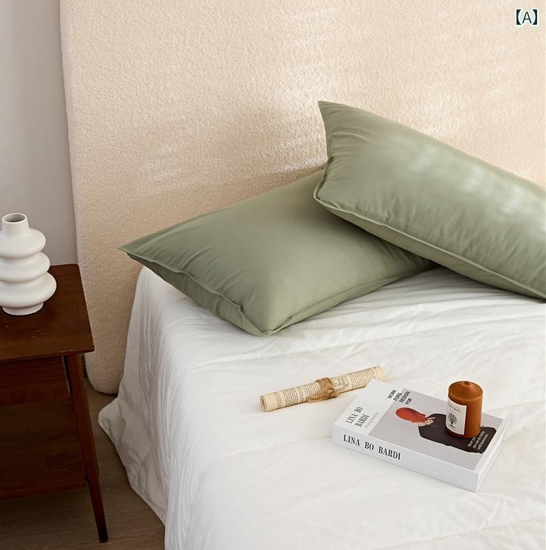 純 綿 100 カウント 起 毛 枕 カバー 純 綿 枕 カバー ペア セット 48 * 74 大人用 シングル 枕 カバー長 繊維 綿