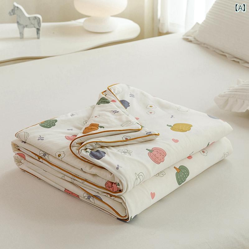 クラス A 大豆 繊維 ニット 綿 子供用 夏 クール キルト エアコン キルト 夏の 洗濯 機で 洗える シングルと ダブル 夏用 薄手 キルト