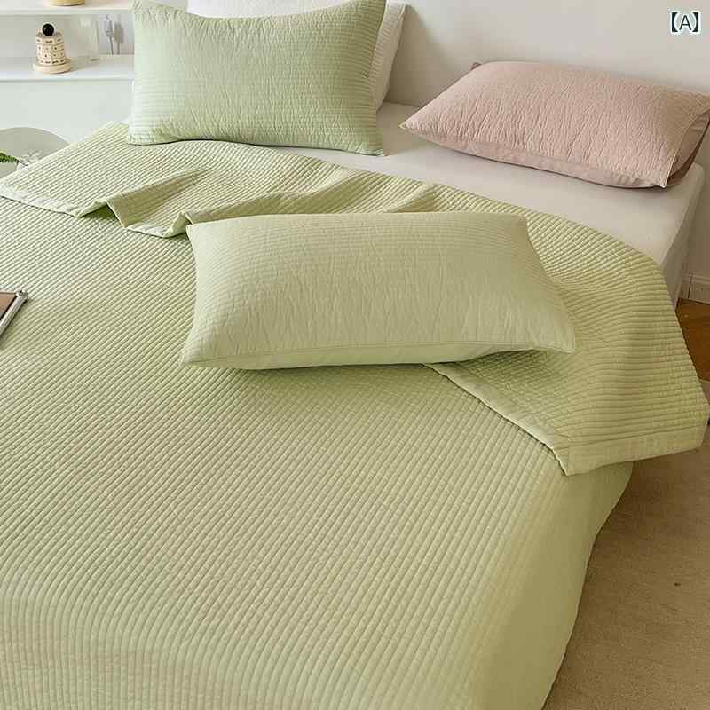 高級 純 綿 ベッド カバー 無地 綿 両面 畳 キルティング キルティング 大判 シーツ 四季 寝具 マット