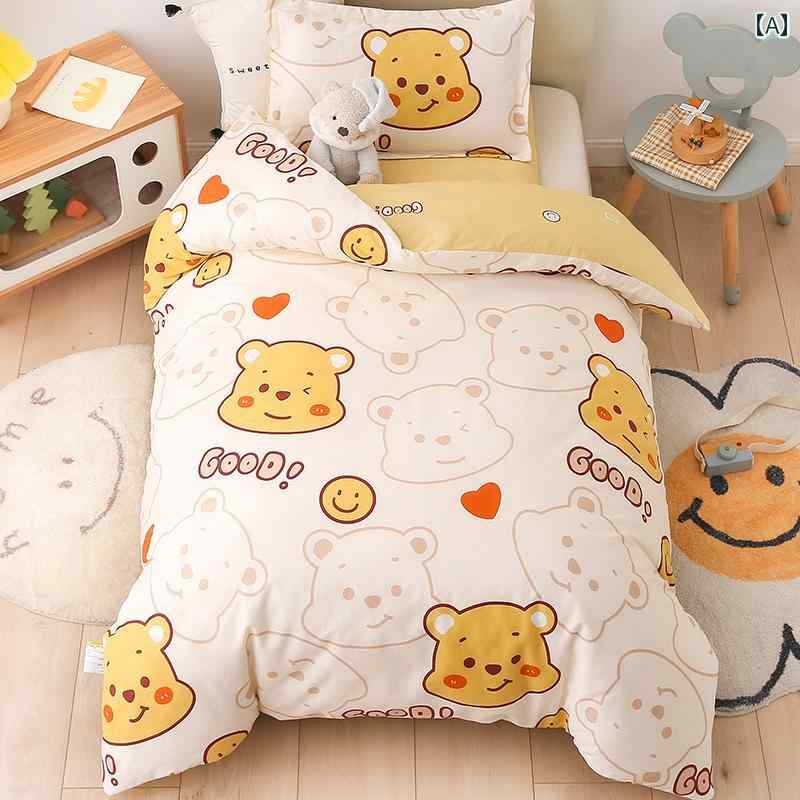 純 綿 幼児用 幼稚園 布団 3点 セット、 綿小 掛け布団 カバー、 寝具、 ベビー 入園 準備 用品 6点