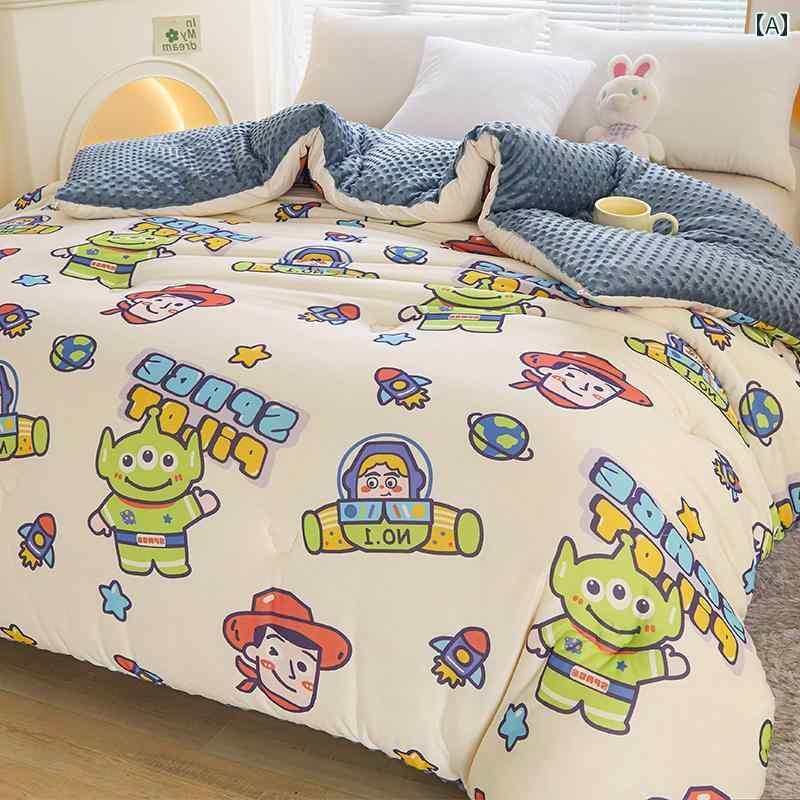 ディズニー 子供用 ビーニー キルト キルト 芯増 粘 キルト ベビー 春秋 キルト 学生 寮 シングル 空調 キルト