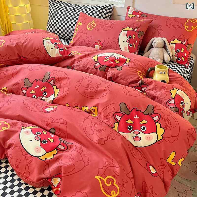 2024年 辰 年 純 綿 キルトカバー シングル 子供用 綿 100枚 キルトカバー 小学生 1 . 5 m 学生 シングル 150 x 200