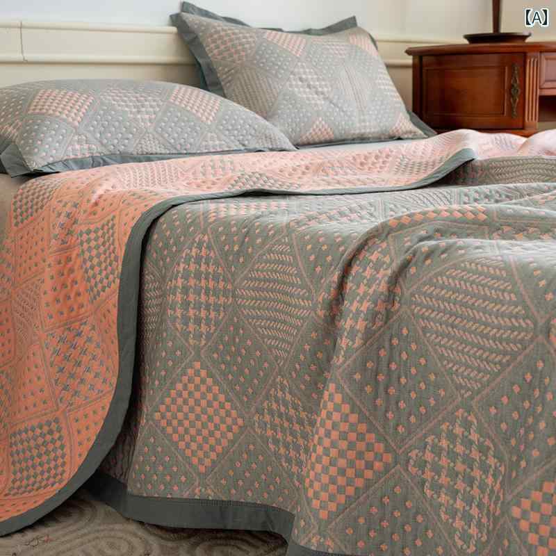 高級 純 綿 三 層 ガーゼ ベッド カバー 夏 綿 ガーゼ ベッド シーツ クールマット ソフト マット 空調 マット 綿 ガーゼ 毛布