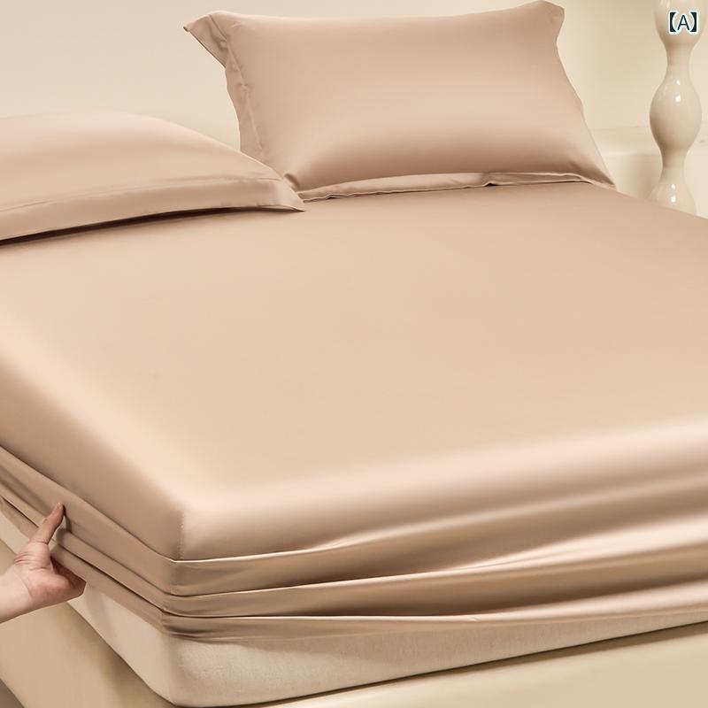 夏 テンセル 綿 ベッド シート カバー 夏の アイス シルク ベッド カバー オールインクルーシブ 滑り止め ベッド シーツ カバー マットレス カバー 2024新 スタイル