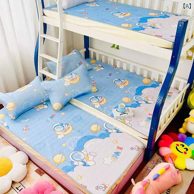 夏用 子供用 ボックス シーツ シングル アイス シルク ベッドスプレッド ラテックス マット 3 点 セット 上下 ベッド 夏用 ベッド カバー マットレス カバー