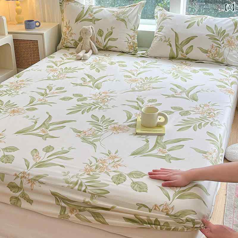 純 綿 ボックス シーツ カバー シングル ピース 純 綿 ベッド カバー シングル 1 . 5メートル 1 . 8 滑り止め ベッド シート マットレス プロテクター 2024新 スタイル