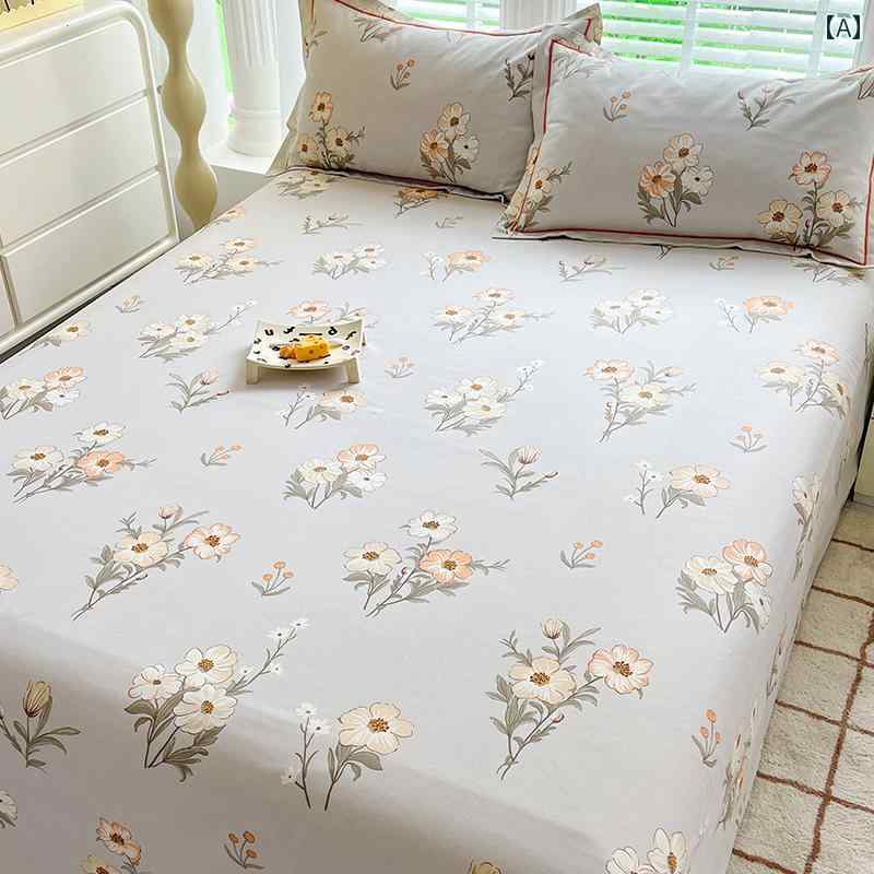 夏 純 綿 古い 粗 布 ベッド シーツ シングル ピース 綿 100 粗 布 ベッド シーツ キルト 枕 カバー 3 点 セット 2024 新しい スタイル。