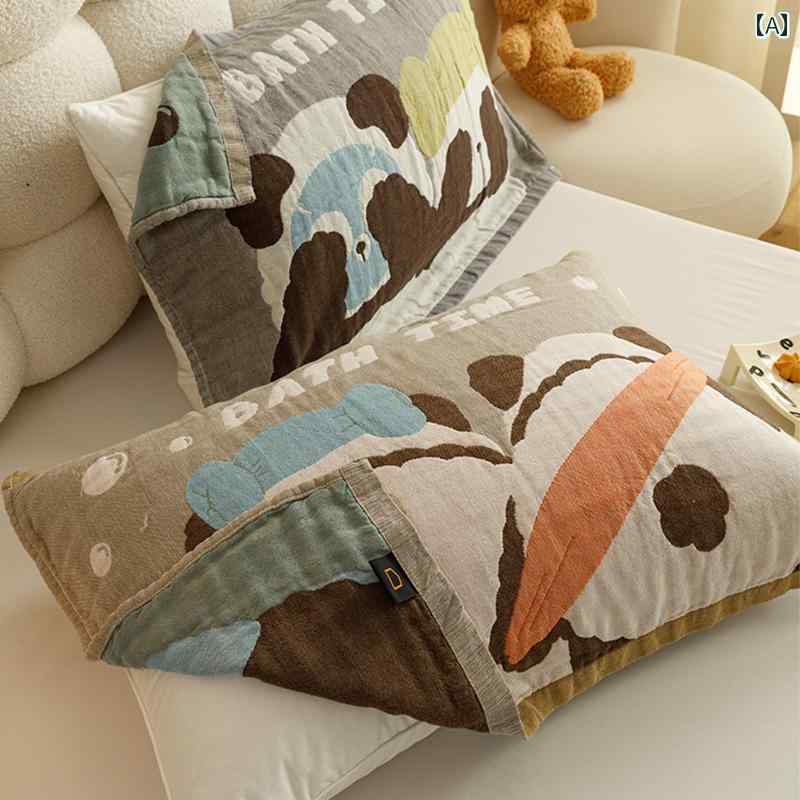 純 綿 枕 カバー、 綿 ガーゼ 枕 カバー、 男性用の 極 厚の 大人 カップルの 吸 汗性 枕 カバーの ペア。