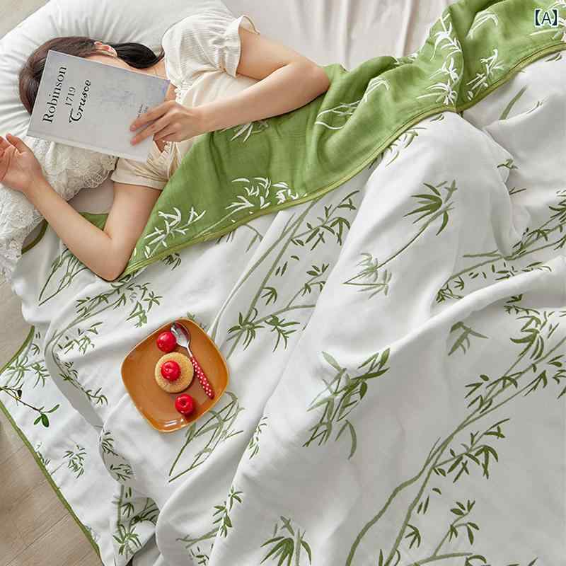 リヨセル テンセル 夏 涼 感 キルト 5 層 ガーゼケット タオルケット 夏用 薄手 空調 キルト ランチ ブランケット ベッド用