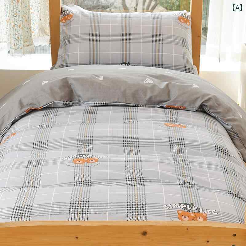 大学生 純 綿 ベッド 3点 セット 高校 生 寮 シングル 寝具 6点 セット 90 x 190 ベッド シーツ スタイル