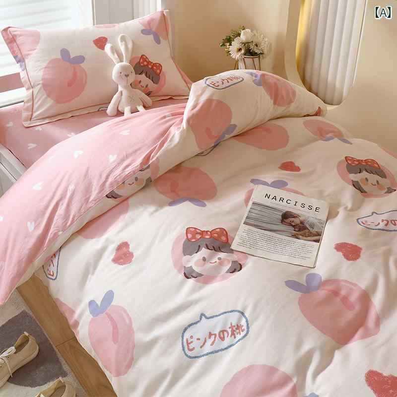 純 綿 大学生 寮 ベッド スリーピース ベッド シーツ キルトカバー 純 綿 寝具、 キャンパス内に 住む 高校 生用、 女性用