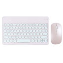 Bluetooth キーボードマウスセット 無線 ワイヤレス iPadキーボード 小型 薄型 コンパクト 可愛い キーボード USB充電式 簡単接続 英語配列 静音マウス 3段階dpi 電池式 ipad/タブレット/スマホ用 Wi(2)