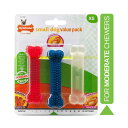 (ナイラボーン) Nylabone ワンちゃん用 ベーコンチキン風味 フェイクボーン チューイングトイ 犬用 噛むおもちゃ ペット用品 (3本組) (XS) (レッド/ホワイト/ブルー)