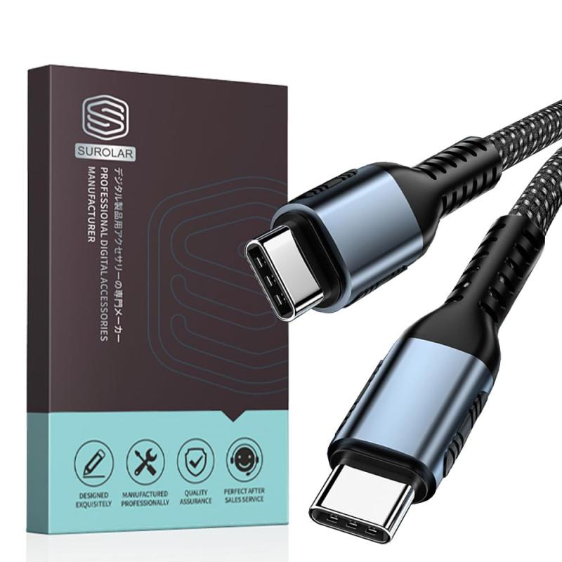 USB-C & USB-C ケーブル Type-c ケーブル PD対応 100W/5A急速充電 E-Markチップ搭載 超高耐久ナイロン タイプc ケーブル Type c機種対応