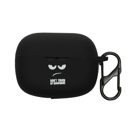 kwmobile 保護ケース JBL Wave Beam対応 ケース - 耐衝撃 シリコン ケースカバー Don't touch my headphonesデザイン kwmobile 保護ケース JBL Wave Beam対応 ケース - 耐衝撃 シリコン ケースカバー Don't touch my headphonesデザイン