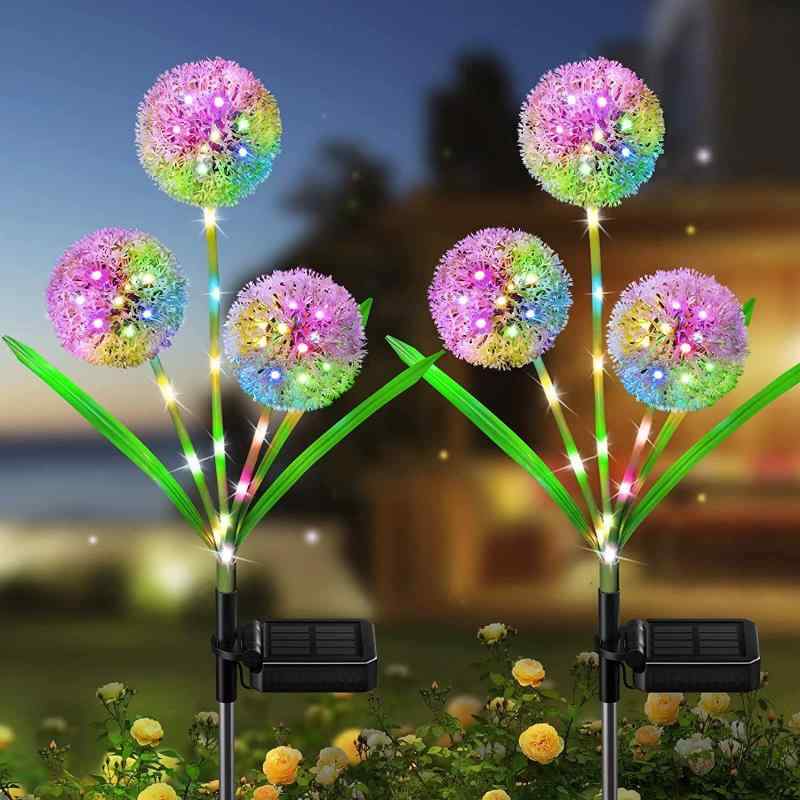 ソーラーフラワーライト 室外太陽ガーデンライト 埋込型タンポポ花ライト ledソーラーガーデンライト 屋外 防水 おしゃれ ソーラーライト 屋外 ip65防水 埋め込み式 ガーデンライト 屋外 防