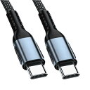 USB Type C ケーブル 100W/5A PD対応急速充電 高速データ転送 高耐久ナイロン編み Type c to Type c タイプC 充電ケーブル MacBook Pro、iPad Pro/Air、iPad mini 6、Xperia、Gal(2)