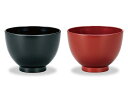 山中塗 レンジ かゆ椀 ペアセット 黒&古代朱 M16332(3)