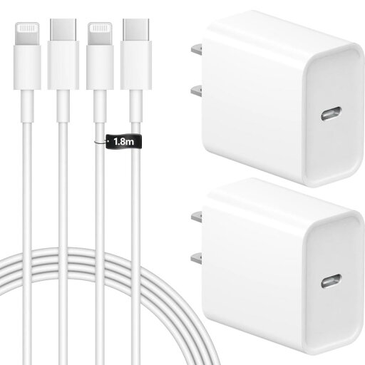 for iPhone-充電器-純正 20W PD 急速充電【2個セット&2本USB-C Lighnting ケーブル 2M】MFi・PSE認証済み アイフォン Phone14/13/12/11/X/XS/XR/8/7/SEシリーズ PD3.0 タイプC充 for iPhone-充電器-純正 20W PD 急速充電【2個セット&2本USB-C Lighnting ケーブル 2M】MFi・PSE認証済み アイフォン Phone14/13/12/11/X/XS/XR/8/7/SEシリーズ PD3.0 タイプC充