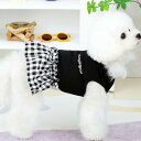 犬服 犬猫洋服 チェック柄 ワンピース ペット服 犬の服 袖なし 春夏秋 可愛いワンピース 人気 ファッション 小型犬 中型犬 猫 (ブラック, S)