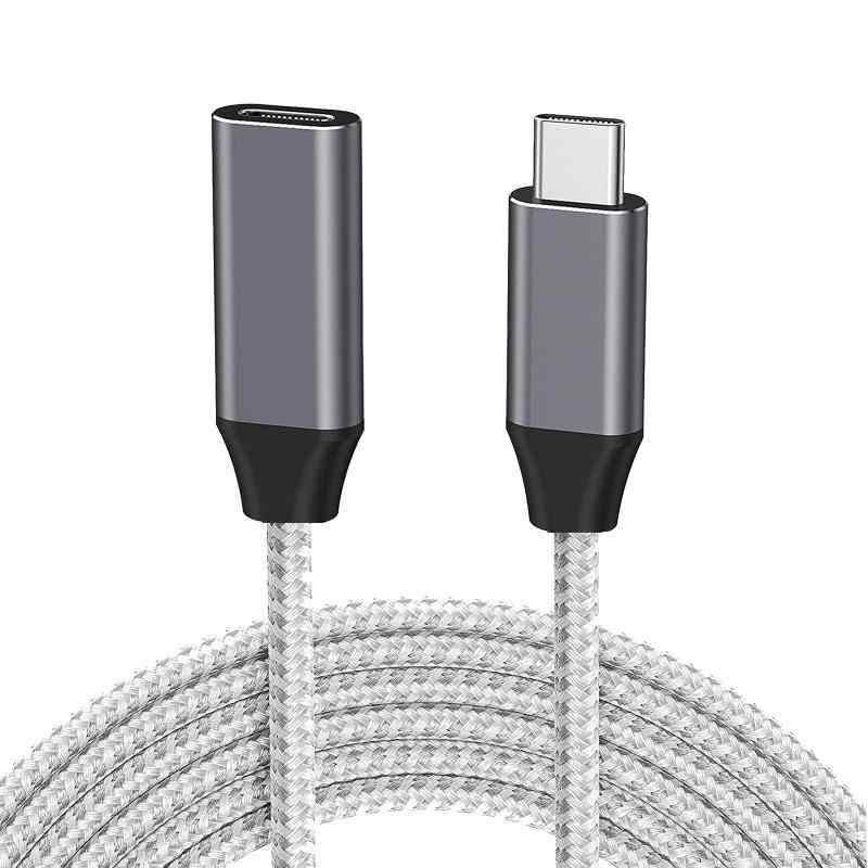 USB Type C 延長ケーブル (3m, グレー) LpoieJun タイプc 延長 USB C 延長ケーブル USB 3.1 Gen 2 (10Gbps) 高速データ転送 100W PD急速充電 4K@60Hz 映像出力 タイプCオス - タイプC