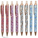 Maydahui おしゃれ ヒョウ柄 ノック式 ボールペン 8本セット 1.0mm 黒 インク 油性 かわいい クリエイティブ ボールペン 学校 教室 可愛い 文房具用品 手帳用 子供 学生 ギフト