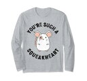 彼のためのおかしいかわいいマウスの設計彼女のバレンタイン 長袖Tシャツ