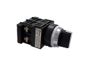 マルヤス電業 φ25セレクタSW(3ノッチ)つまみ形(黒色)手動復帰 左右a接点 (右=ON, 中央=OFF, 左=ON) A25SN311B(3)