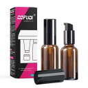 ポンプ瓶 30ml 遮光 ガラス 乳液ボトル 化粧品 持ち運び可能 精油 ポンプ 容器 トラベル 小分け詰め替え 家庭 出張旅行用品(茶色)
