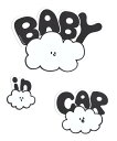 No BoRDER(ノーボーダー) BABY IN CAR ステッカー オリジナルドライブサイン CLOUD FAMILY 【シールタイプ】 STC-002AG/S(4)