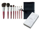 熊野筆 竹宝堂 正規品 レギュラーシリーズ 赤軸8点セット(RR-P2,C3,H2,S1,S4,SL4,B1,L1) S-RR-7 専用ブラシケース(C-24)付き