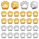 PH PandaHall 犬の足 大穴ビーズ 60個 2色 ビーズ 動物 くまの足 ネコの足 犬の足 フットプリントビーズ 犬の子犬の足 ルースビーズ ネックレスブレスレットDIY工芸品ジュエリー作りのために((3)