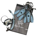 リーフツアラー(REEF TOURER) メッシュバック付 シュノーケリング 3点セット 10歳~大人用 パノラマ広視界マスク+波よけガード付きシュノーケル+軽量コンパクトフィン 【ブラ