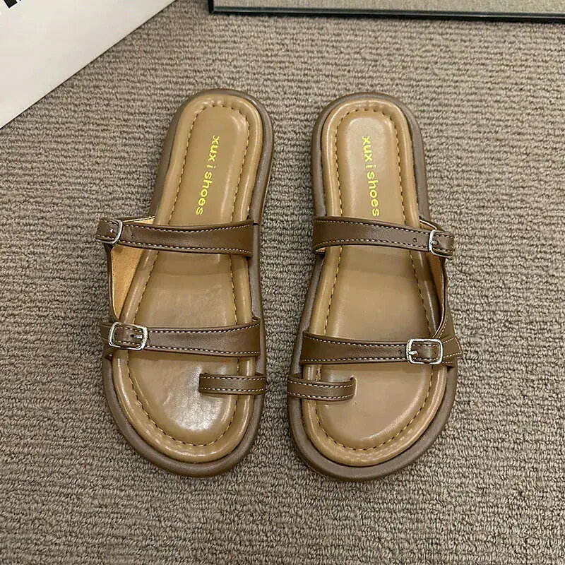 25レディース サンダル 感 気質 スリッパ カジュアル フラットシューズ 快適 サンダル