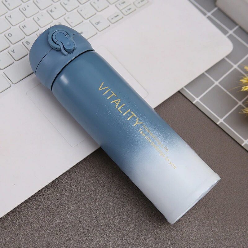 水筒 ステンレスボトル 5種類グラデーション色 400 ml 保温 保冷 直飲