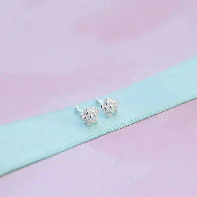 ほっとイヤリング シルバー925　ミニーピアス　韓流ブーム　シンプル　コーディネート　気品　ローズ　..