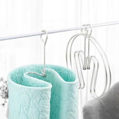 シーツハンガー 折りたたみ式 フック付き スパイラルハンガー ハンガー 布団 バスタオル シーツ