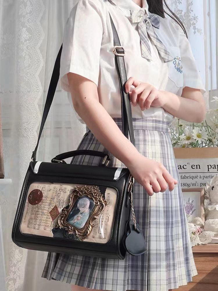 地雷系痛バッグ日系手提げ斜め掛け透明百掛け女性の日常微小食事量【海風ちゃん】