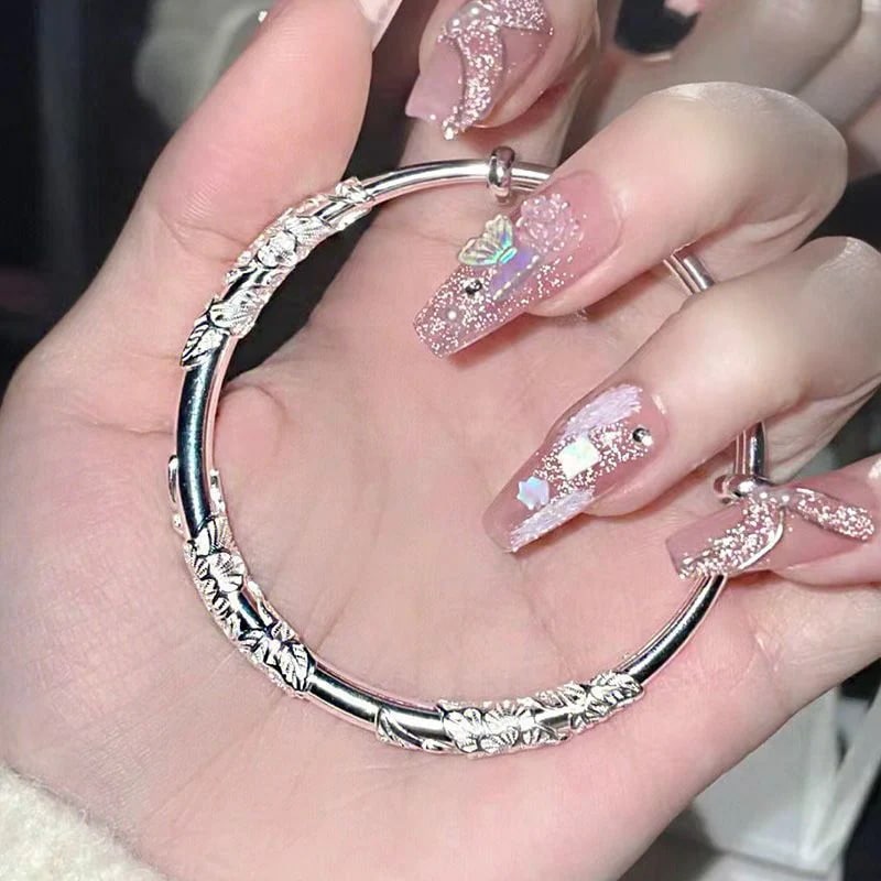 バングル ブレスレット女性色落ちしないマイナーデザインブレスレット開口調節可能ブレスレット